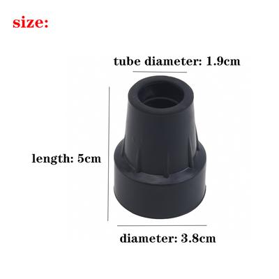 1Pc Rubber Walking Hiking Stick Metal Ferrule Bottom End Cover Cane Crutch Pad Rubber Heavy Duty Solid Color