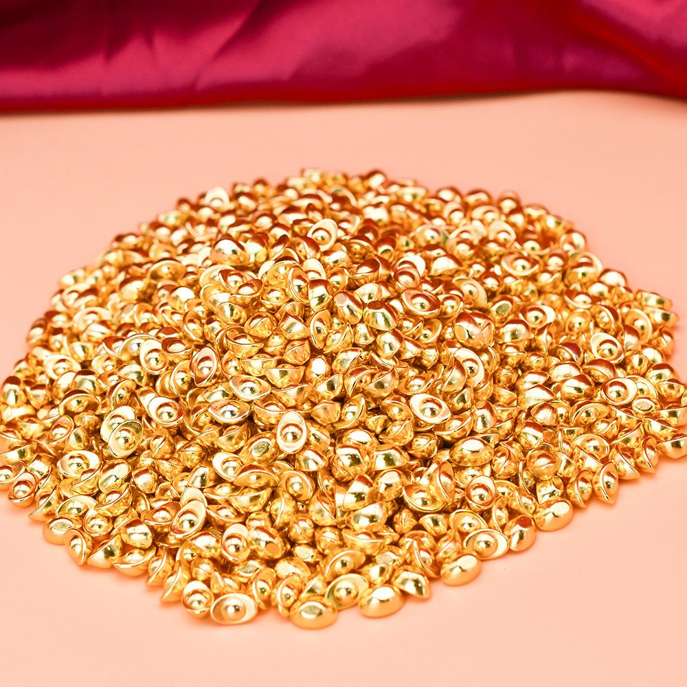 1 pcs Simulated mini solid gold ingot, wealth attraction, home opening decorations, gold decoration, gold gilding Guochao decoration