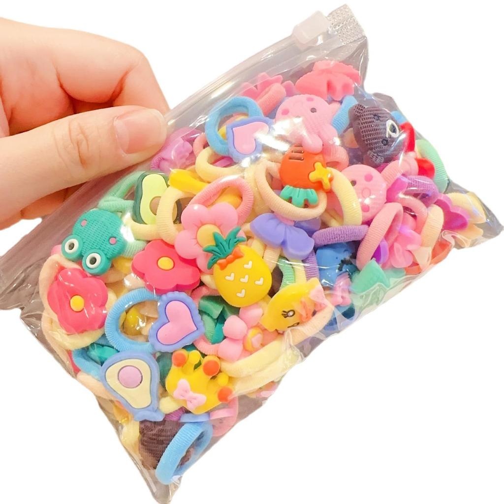 Non-Damaging High-Elastic Hair Ties: Gentle Rubber Bands for Kids' Hairstyles