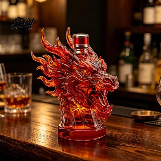 Unique Wine Bottle Gift 3D Animal Whiskey Decanter, 350ml Decorative Bottle, Glass Bird Liquor Design Artistic Decanter for Spirits Home Bar
