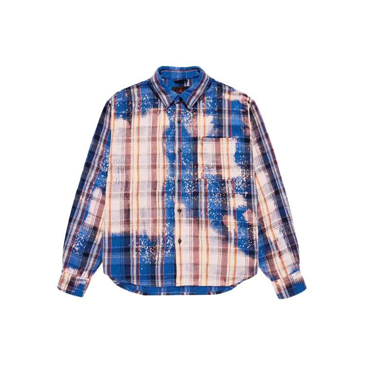 Air Jordan x Awake NY Flannel Shirt Asia Sizing Blackened Blue Sail Men s FQ5454-498 M