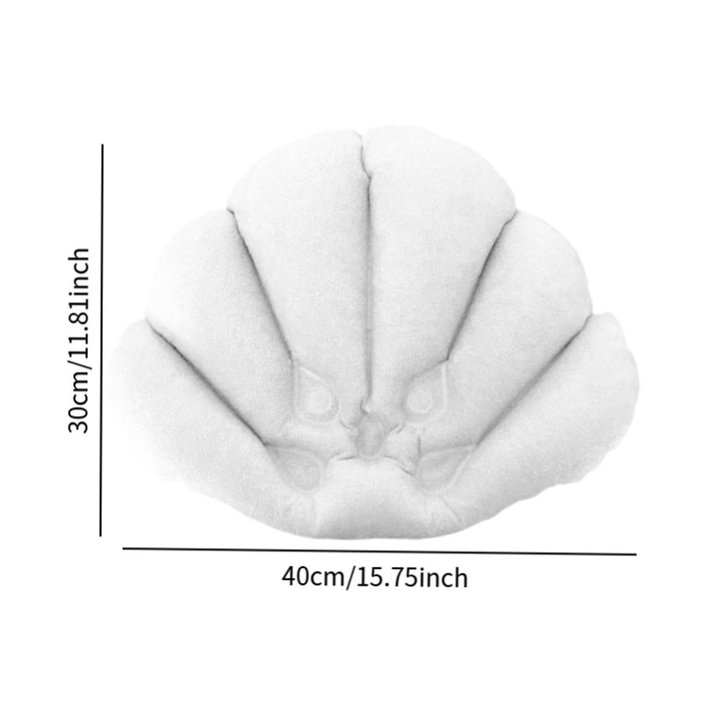 Inflatable Bath Pillow Easy to Clean Soft Head Support Cushion Shell Shaped