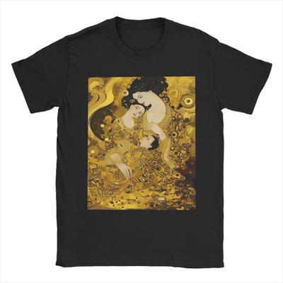 Ponadczasowa Więź Matczyna - Zainspirowany Gustavem Klimtem T-shirt Matka z Dzieckiem Męskie Koszulki z Nadrukiem Graficznym