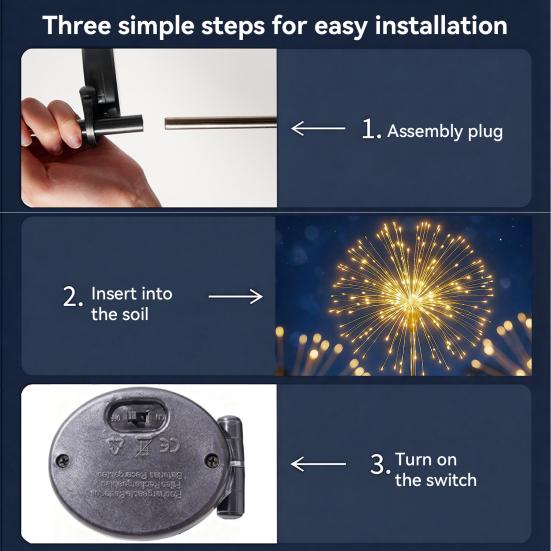Solar Dandelion Garden Light, Outdoor Solar Powered Dandelion Lamp with Stake, Waterproof Solar Pathway Light for Yard Lawn