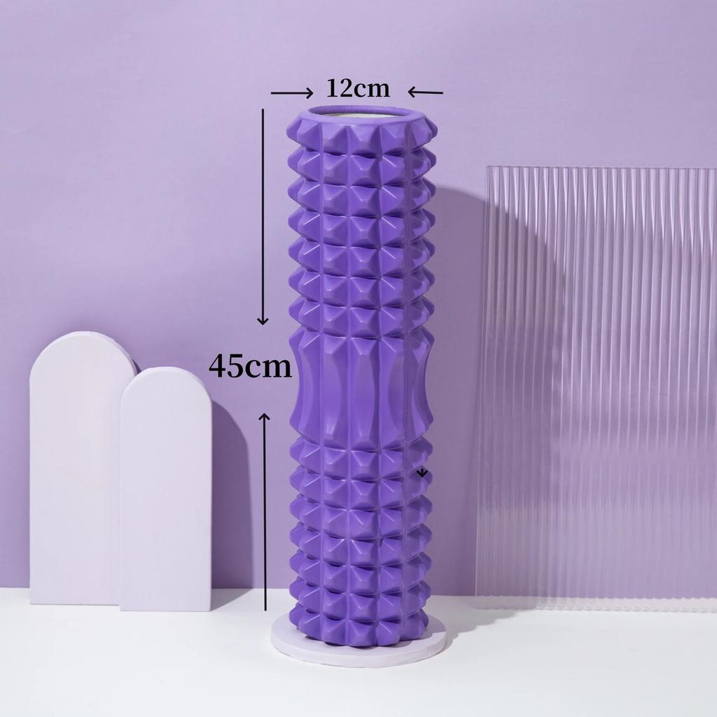33/45Cm Yoga Foam Roller Whole Body Area Deep-Tissue-Rooted Muscle Tissue Massage Relaxer Sports Rehabilitation Fascial Column Household Fitness