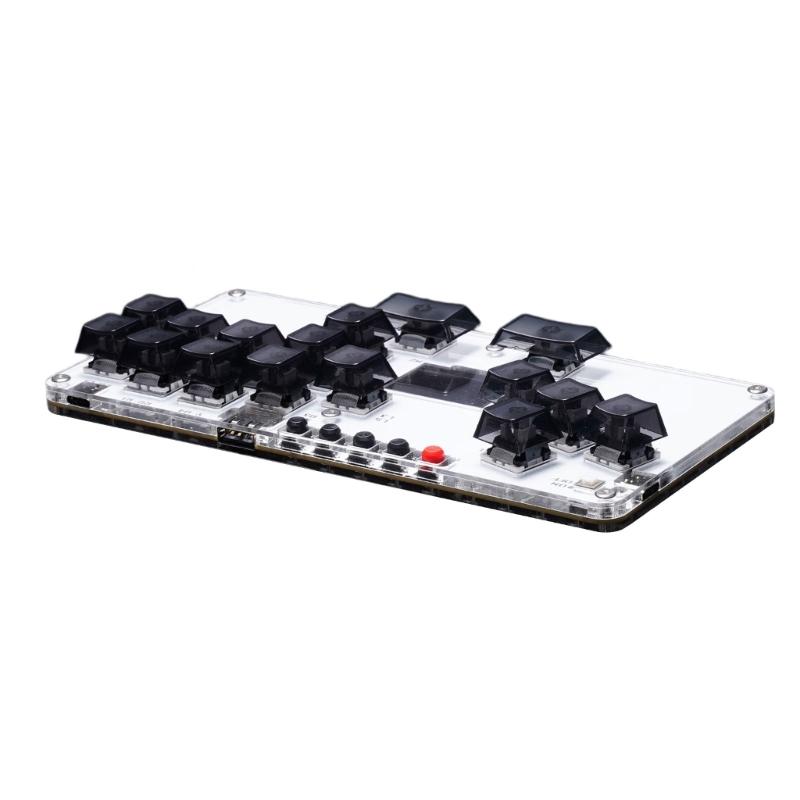 16Keys Gaming Keypad All Button Leverless Controller Arcade Stick for PC with Light Display
