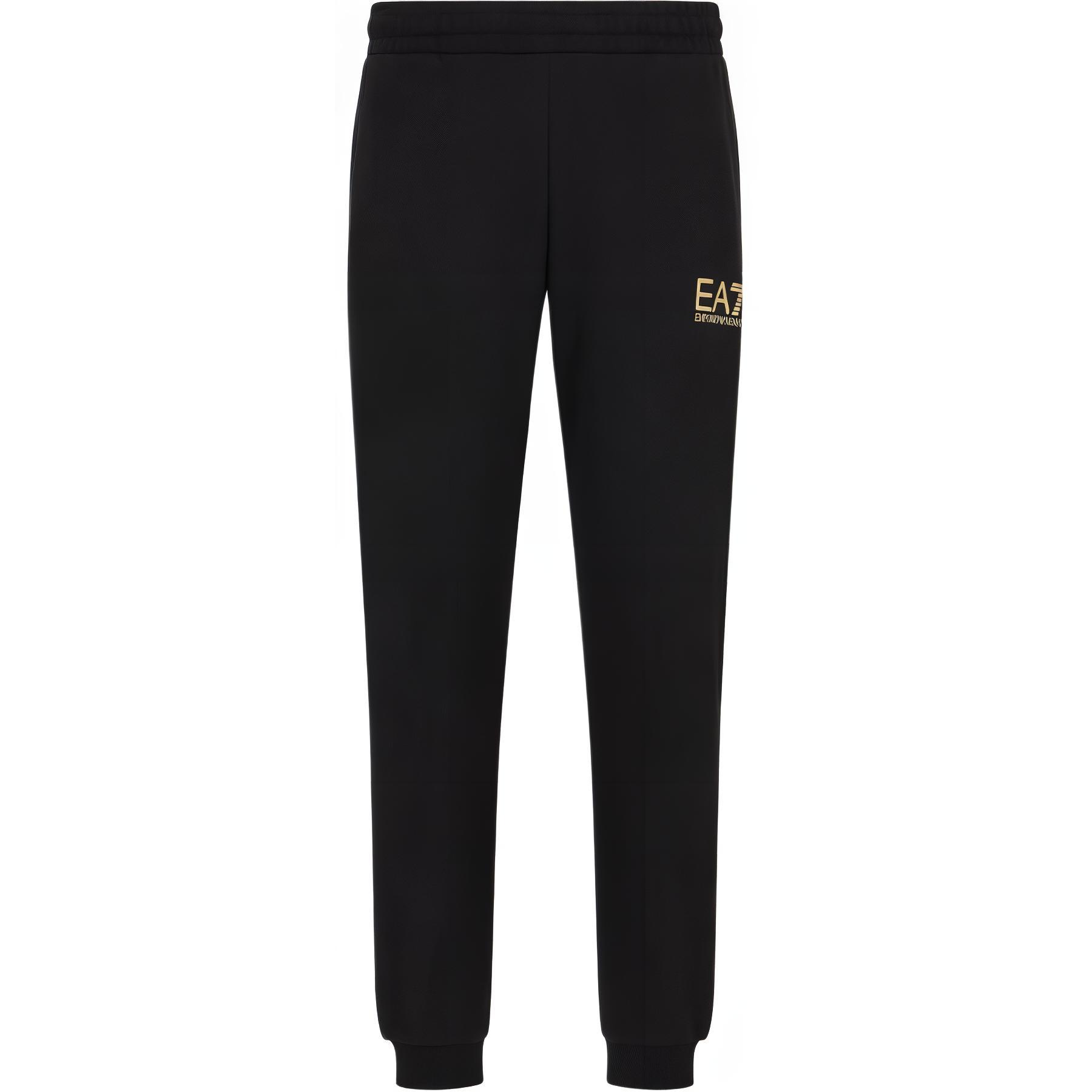 

Emporio Armani EA7 SS24 Letter Logo Pattern Printed Elastic Waist Cuffed Casual Pants Men bottoms Black 6DPP59-PJSHZ-1200 M