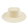 Formal Britishstyle Hat Wide Brim Flat Top Solid Color Winter Frenchinspired