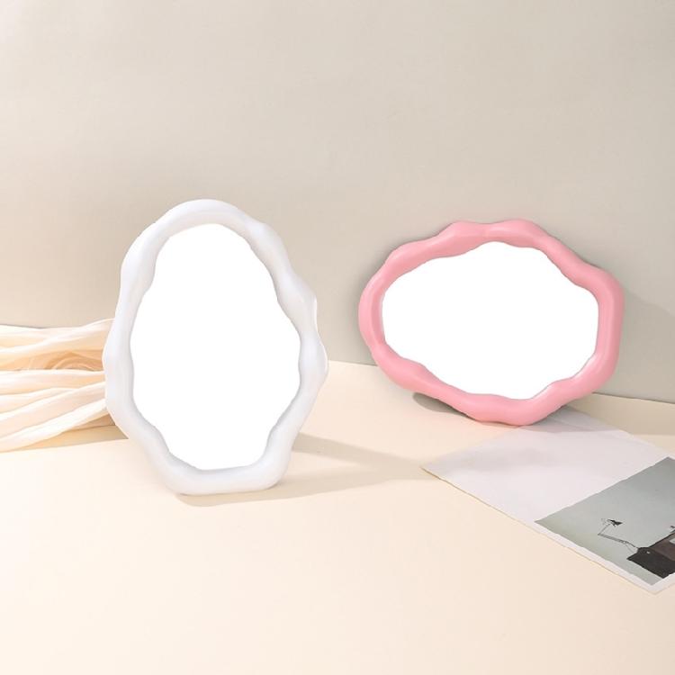 Artistic Cloud Shape Makeup Mirror for Desk and Tabletop Vanity Mirror with Adjustable Brackets Aesthetic Mirror Decors