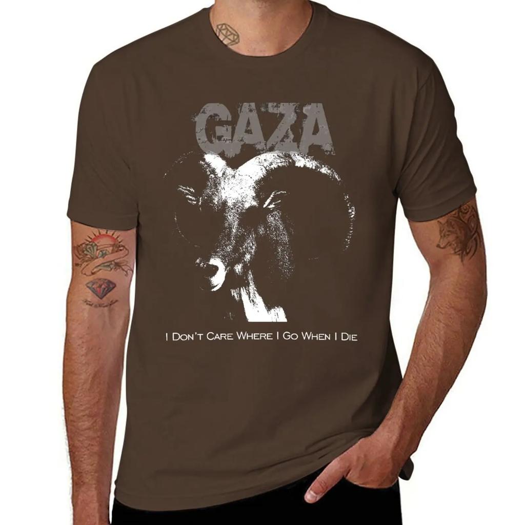 Gaza - I Don't Care Where I Go When I Die - Grindcore T-Shirt Sports Fans Plus Size Tops Vintage Clothes Mens Tall T Shirts