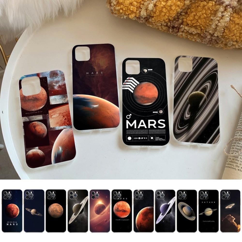 Saturn Mars planet Phone Case for iPhone 15 8 7 6 6S Plus X SE 2020 XR XS 14 11 12 13 Mini Pro Max Mobile Case