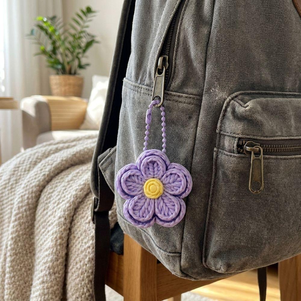 3D Print Knit Texture Fidget Keychain Clicker Mechanism Flower Clicker Pendant for Kids Adults