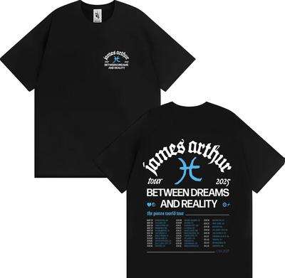 Singer James Arthur T Shirt The Pisces World Tour Pop Music Y2K Casual Men Women Short Sleeve Tshirt High Quality Oversized Tops