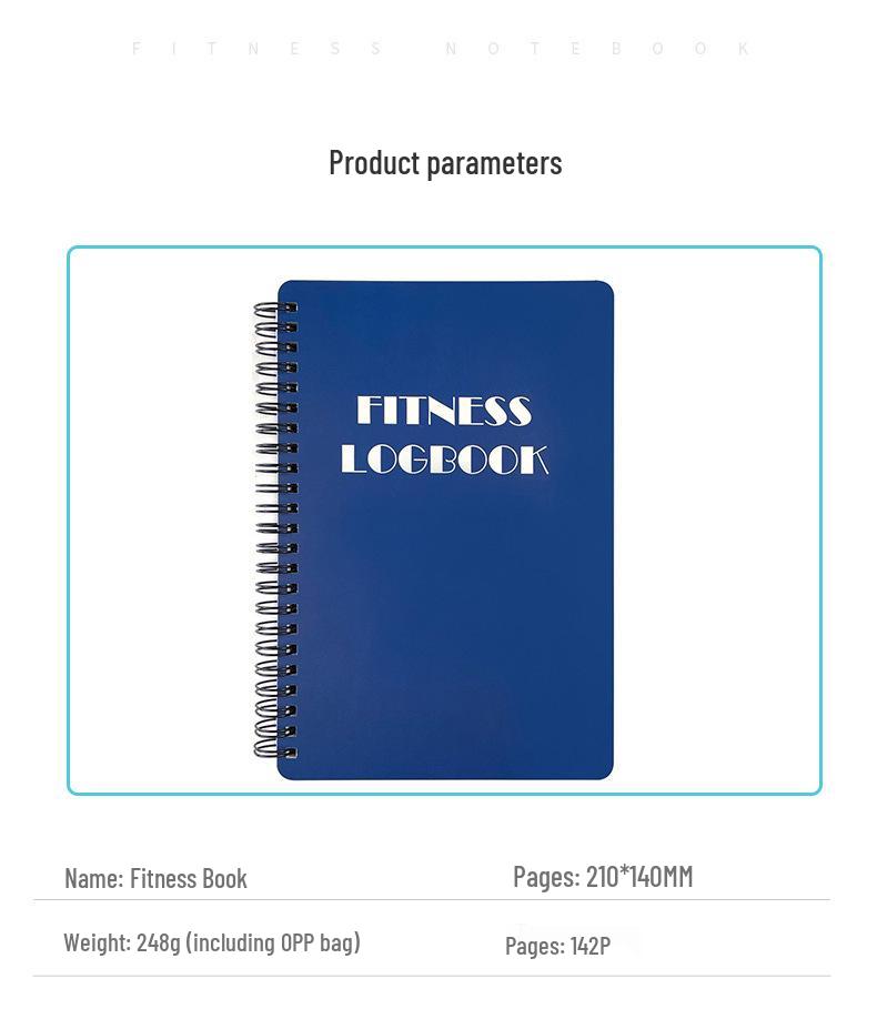 English Daily Fitness Plan & Exercise Check-in A5 Coil Notebook
