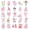 50 Pink Rabbit Cartoon Graffiti Stickers for Journaling, Decoration, Water Bottles, Phone Cases, and Notebooks.