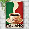 Vintage Metallplåtskylt Italienskt Kaffe Espresso 8x12 Tum Retro Väggdekor