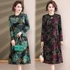 Stylish 2026 Ethnic Qipao Dress for Middle-Aged Women: Mid-Length Autumn Fashion for Women Aged 50+