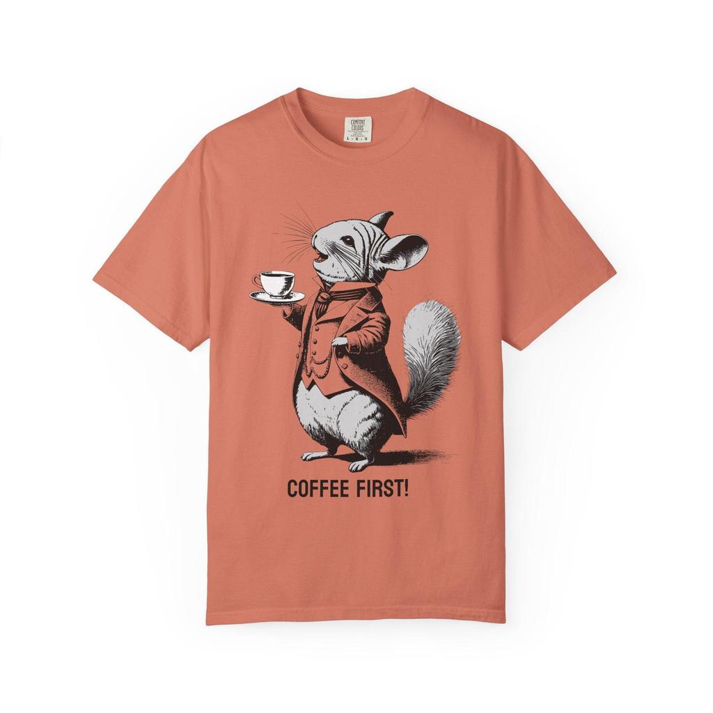 Coffee Chinchilla T-Shirt: Vintage-Style Graphic Tee for Coffee Lovers
