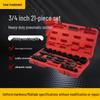 21-Piece Heavy Duty 3/4" Air Impact Hex Socket & Wrench Set for Auto Repair