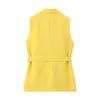 Fashion Style 2024 Summer New Arrival Women's Clothing Elegant All-Matching Sleeveless Stylish Slim Looking Yellow Belt Vest