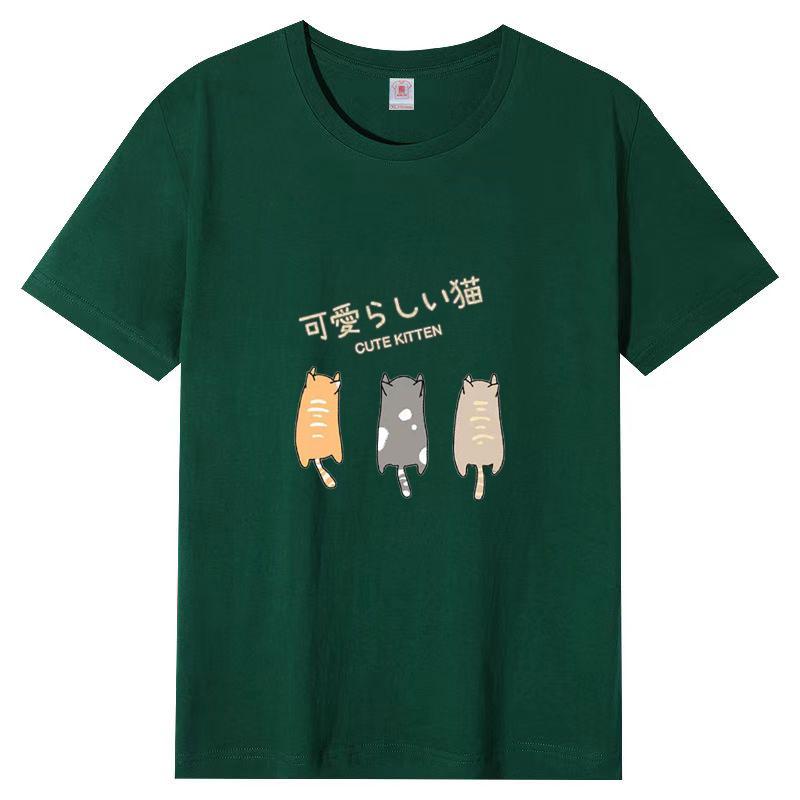 Cotton New Short-sleeved T-shirt Loose Large Size Women's Tops Summer Korean Version of The T-shirt Women