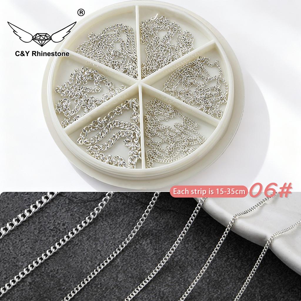 CY French Metal Chains Nail Charm DIY Nail Art Decorations Manicure Tools for Nail Design