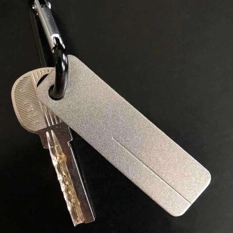 Fishing Hook Sharpener Portable Diamond Stone Fish Hook Sharpen Tools Knife Whetstone Keychain for Outdoor Fishing Accessories