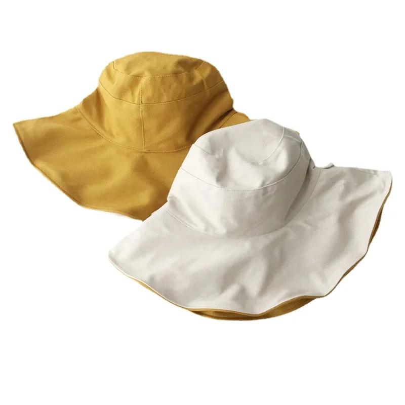 Pălării găleată față-verso Femei Vară Mărime mare Pălărie bazin de exterior Mică proaspătă Pălărie de soare Pălărie cu protecție solară Șepci cu protecție solară