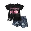Baby Toddler Girls 2T 3T 4T 5T Clothes Summer Outfits T-shirt Denim Shorts