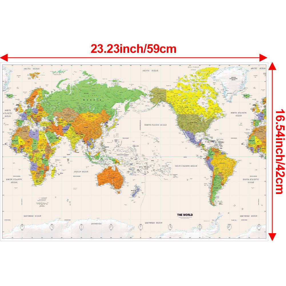 

Настенная карта,Полиэстер,Карта мира без национального флага,Неоформленный образовательный плакат для печати,Декор для стен,Принадлежности для путешествий/Обучение 59*42cm