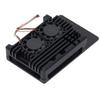 Aluminum Heatsink with Dual Cooling Fan 5V Metal Heatsink Cooler Case for RasPi 5B