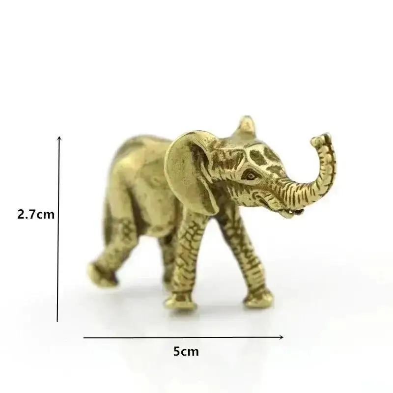 

Медный офисный чайный питомец набор Мини слон настольное животное украшение Бронзовая резьба ручка статуэтка Домашнее украшение Антикварный чистый A