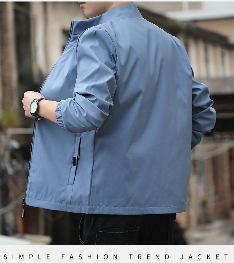 2024 Men's Korean Style Plus Size Casual Stand-Up Collar Jacket for Spring/Autumn
