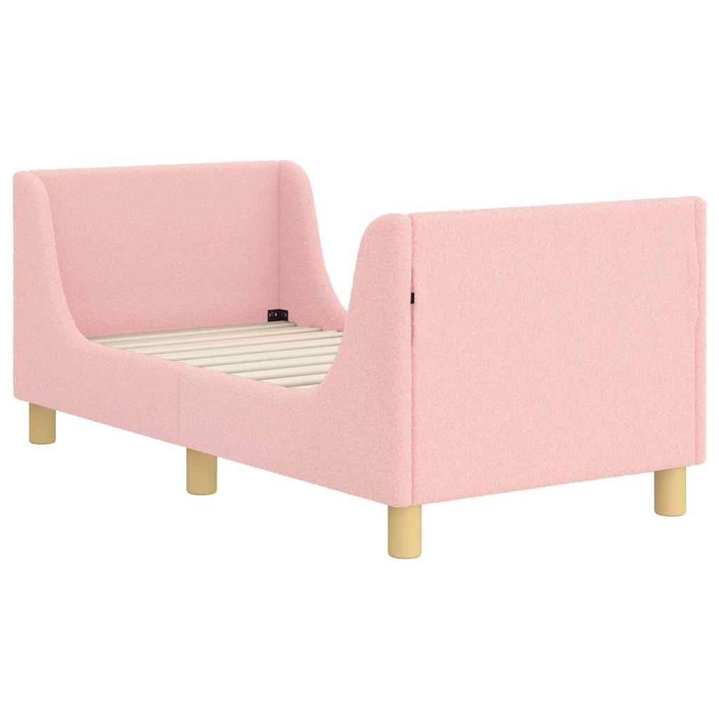 Children s Bed Frame with Headboard Pink 70 x 140 cm Boucle