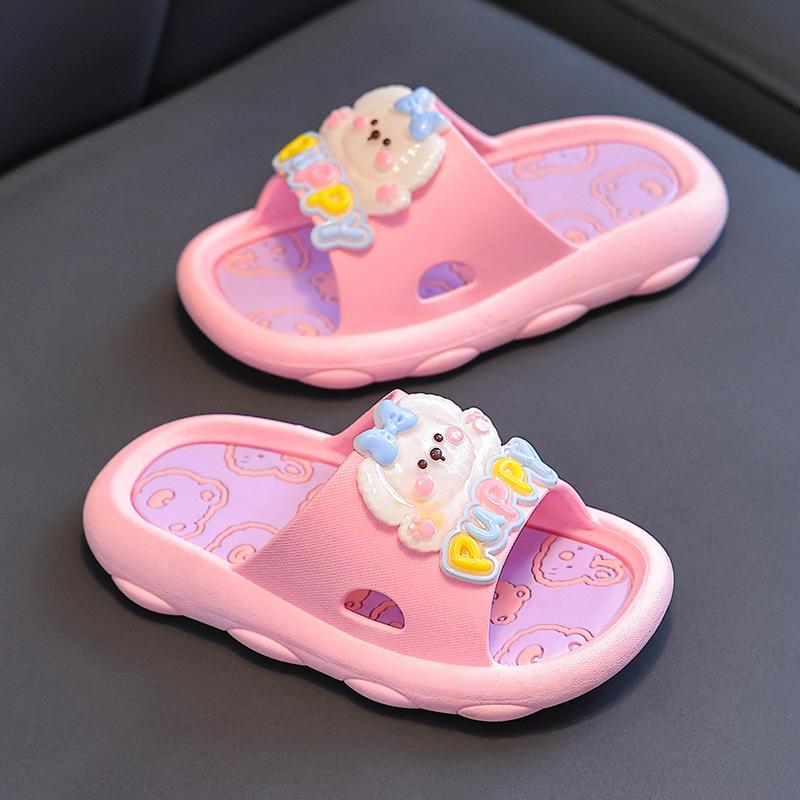 New Children's Slippers Summer Girls Bathroom Home Non-Slip Soft Sole Cartoon Baby Sandals