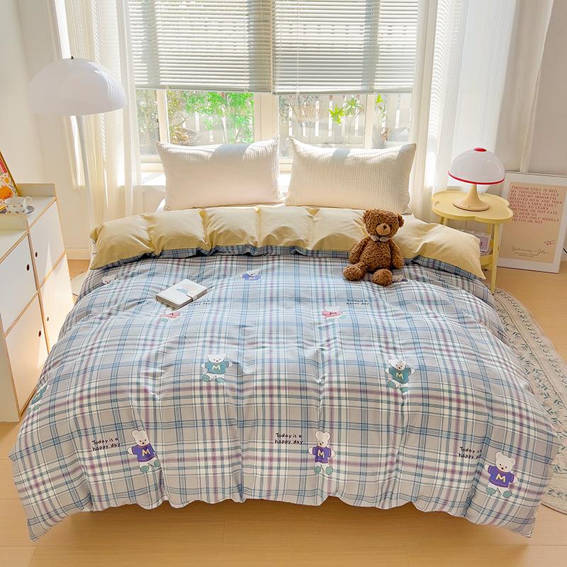 1pc 100% Cotton Floral Duvet Cover Soft Skin-Friendly King Size Comforter Cover with Zipper Spring Summer Breathable Quilt Cover