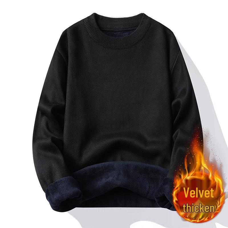 

Men s Winter Loose-Fit Thick Velvet Knitted Round-Neck Shirt 3XL