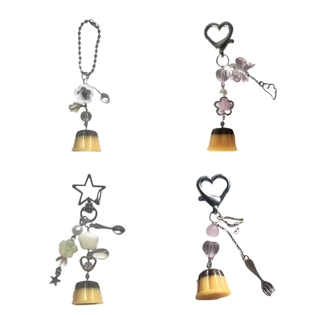 Retro Y2K Jelly Acrylic Keychain Charm Hanging Decoration for Bags Phones and Gifts Soft Lightweight Accessory