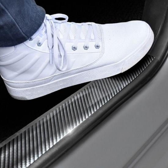 Car Accessories Carbon Fiber Door Plate Sill Scuff Cover Anti Scratch Sticker