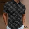 Trendy Men's Parrot Graphic Short-sleeve Polo Shirt, Casual Fashion Top
