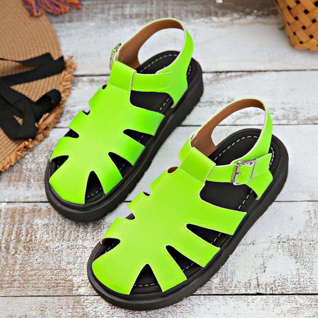 2026 Summer Plus Size Women's Buckle Thick Sole Comfortable Hollow Casual Sandals