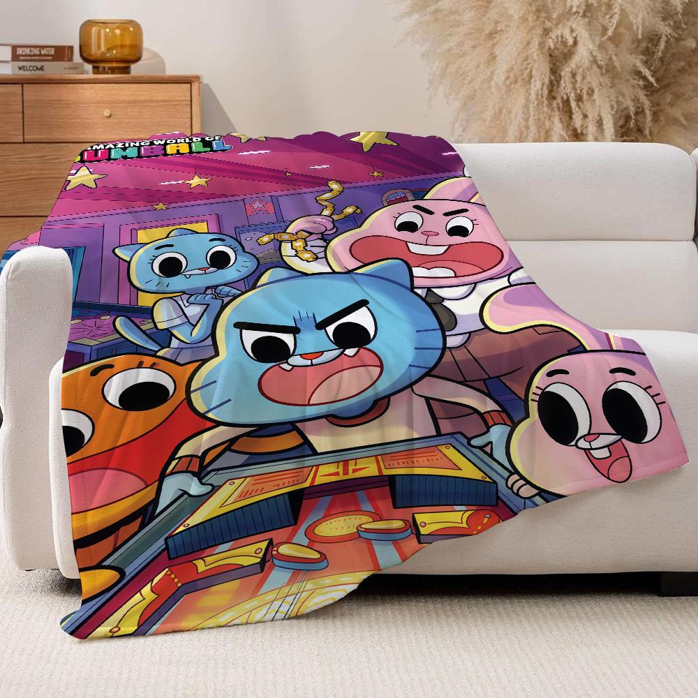 Cartoon T The A Amazing W World of G Gumball Blanket For Sofa Office Bed Plane Travel Sleep Read Relax Camping Soft And Warm
