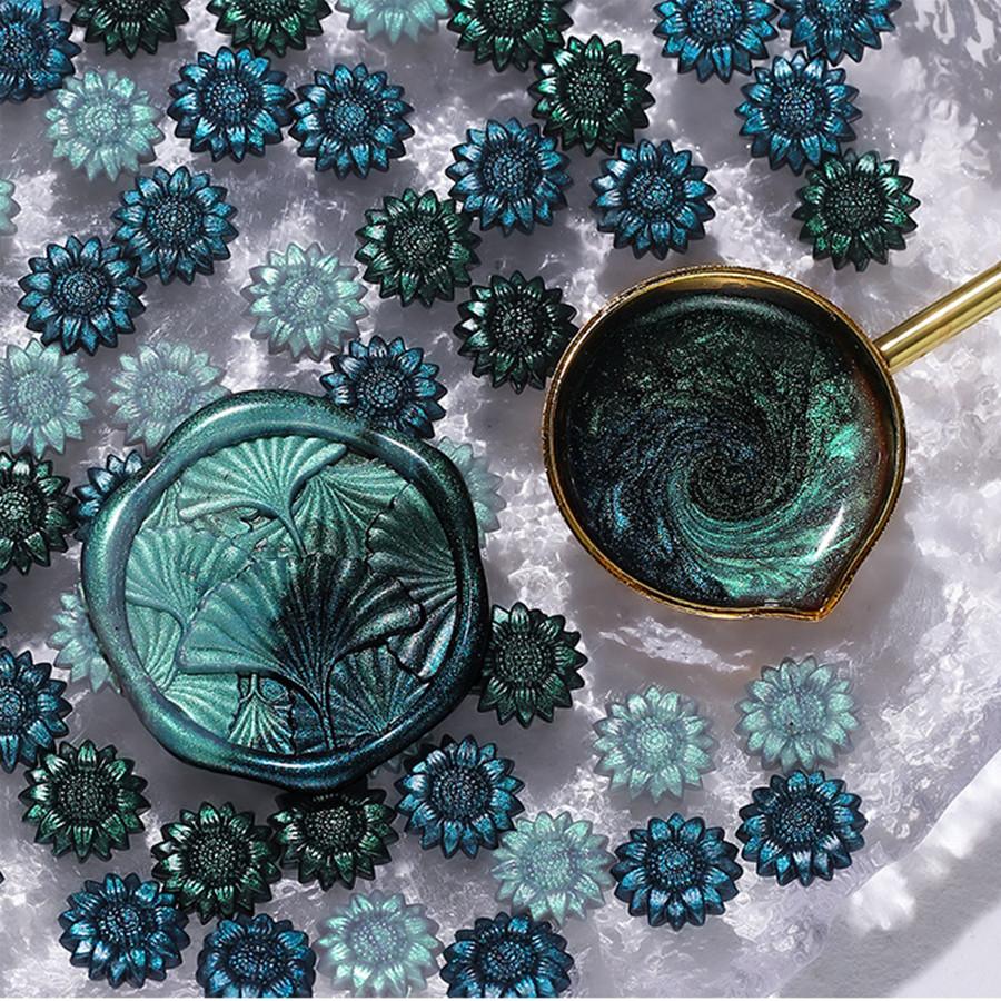 100 Stück/Beutel Aurora Sonnenblume Gemischte Farbe Siegelwachsperlen, für Hochzeitseinladungen, Briefumschläge, Wein-Geschenkverpackungen