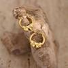 18K Gold-Plated Geometric Hammered Stainless Steel Stud Earrings