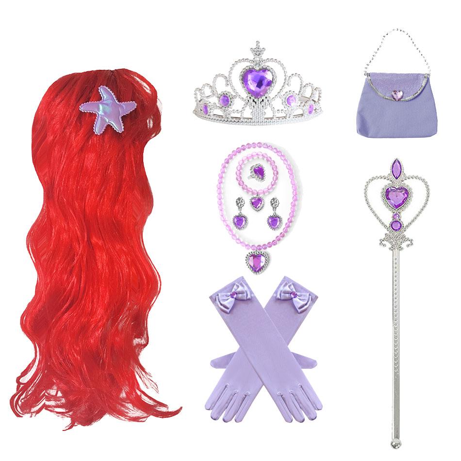 Parrucca Cosplay Anime Bambina Ariel Parrucca Sirenetta Parrucca Principessa Ariel Rossa Lunga Ricciuta Parrucca Stella Marina Bambini Amine Cos Parrucca Rossa