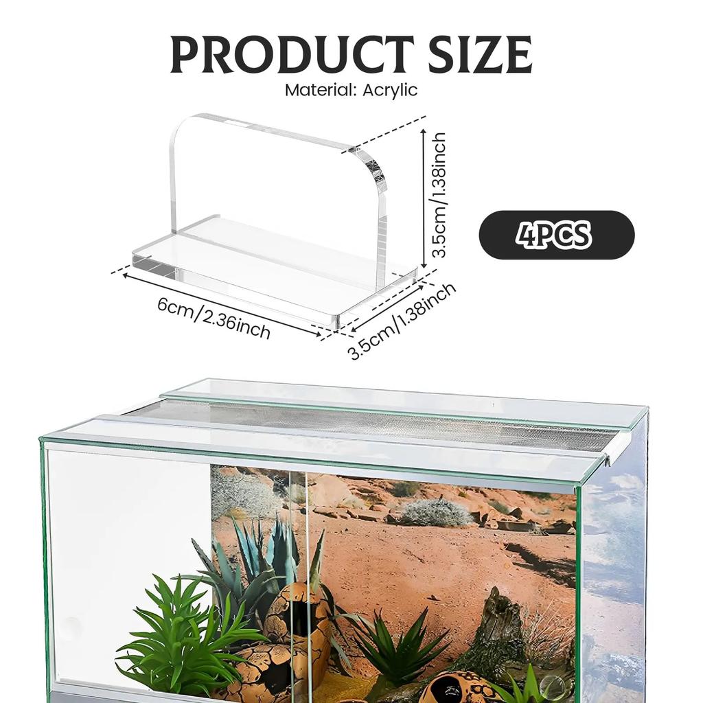 4Pcs Aquarium Lid Handle Acrylic Fish Tank Cover Handle Transparent Fish Tank Lid Handle Adhesive Tank Lid Replacement Fish Tank
