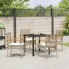 VidaXL Ensemble de salle à manger de jardin 5 pièces avec coussins Beige Poly Rattan 3380828