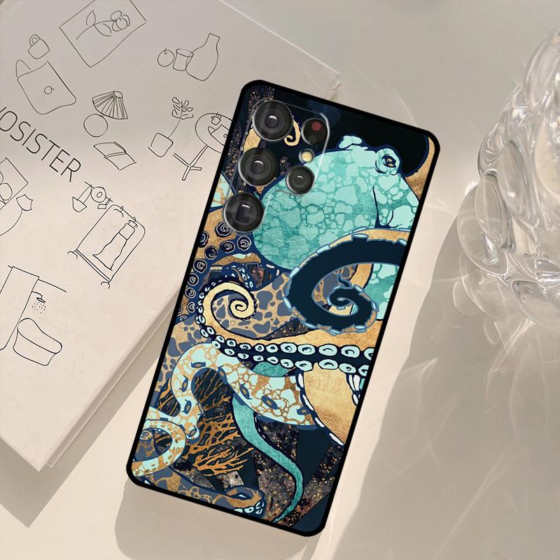 Marine Life Ocean Octopus Case For Samsung Galaxy S23 S21 S22 Ultra S20 FE S8 S9 S10 Plus Note 10 Note 20 Ultra Cover