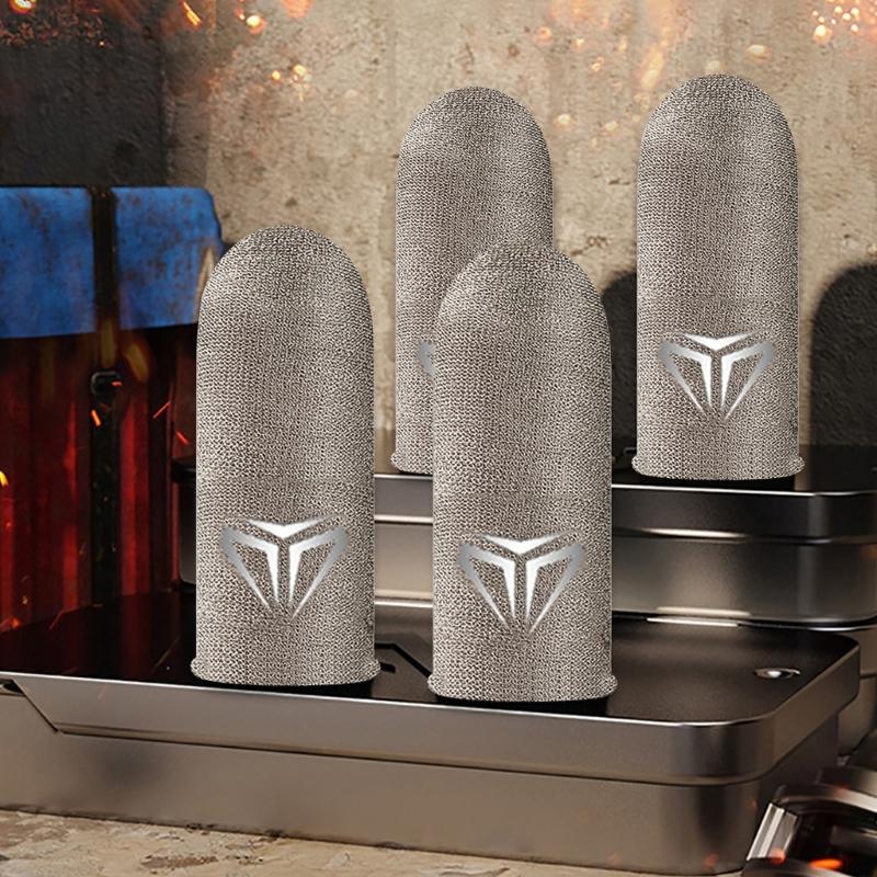 Finger Sleeve Sweatproof Breathable Finger Cover 1/2 Pair for Mobile Game for Touch Screen Finger Gloves with Storage Bo