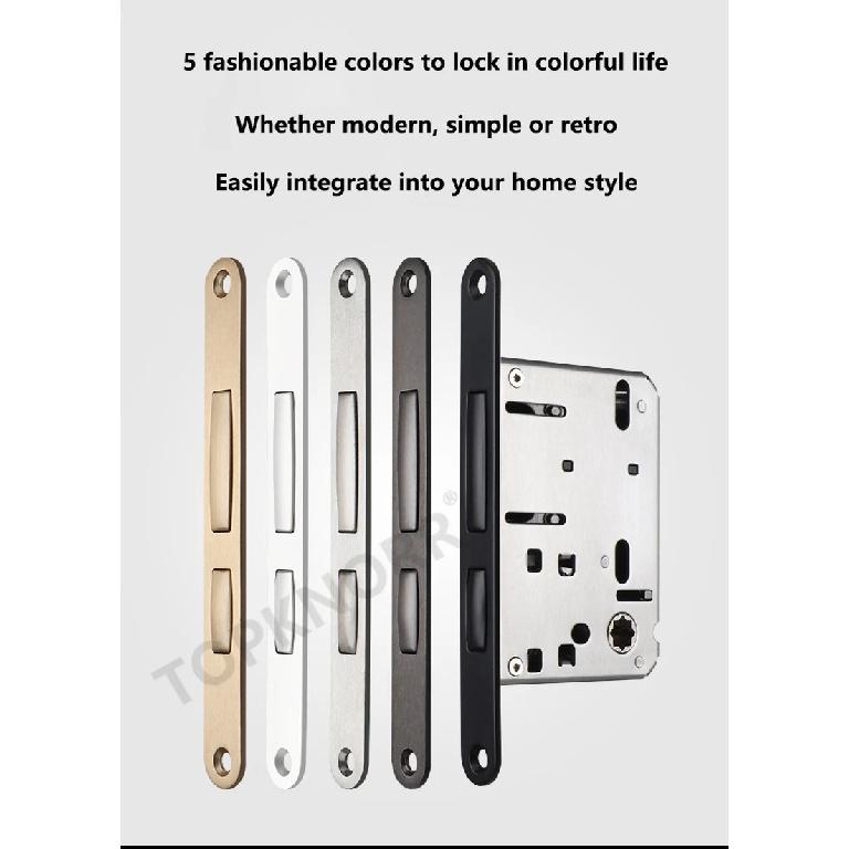 Square Pocket Door Lock Left and Right Sliding Door Lock Invisible Door Handle Bedroom Sliding Door Hook Lock Embedded Safety